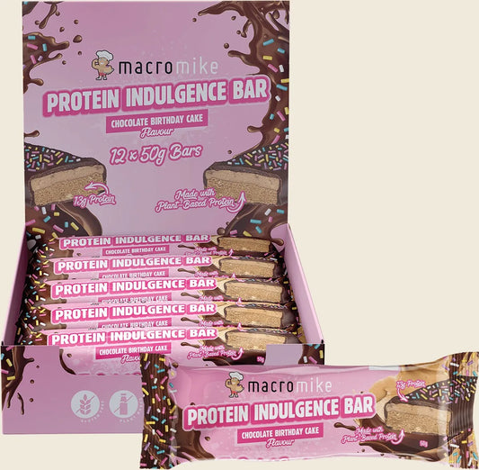 Protein Indulgence Bar Chocolate Birthday Cake 12x50g