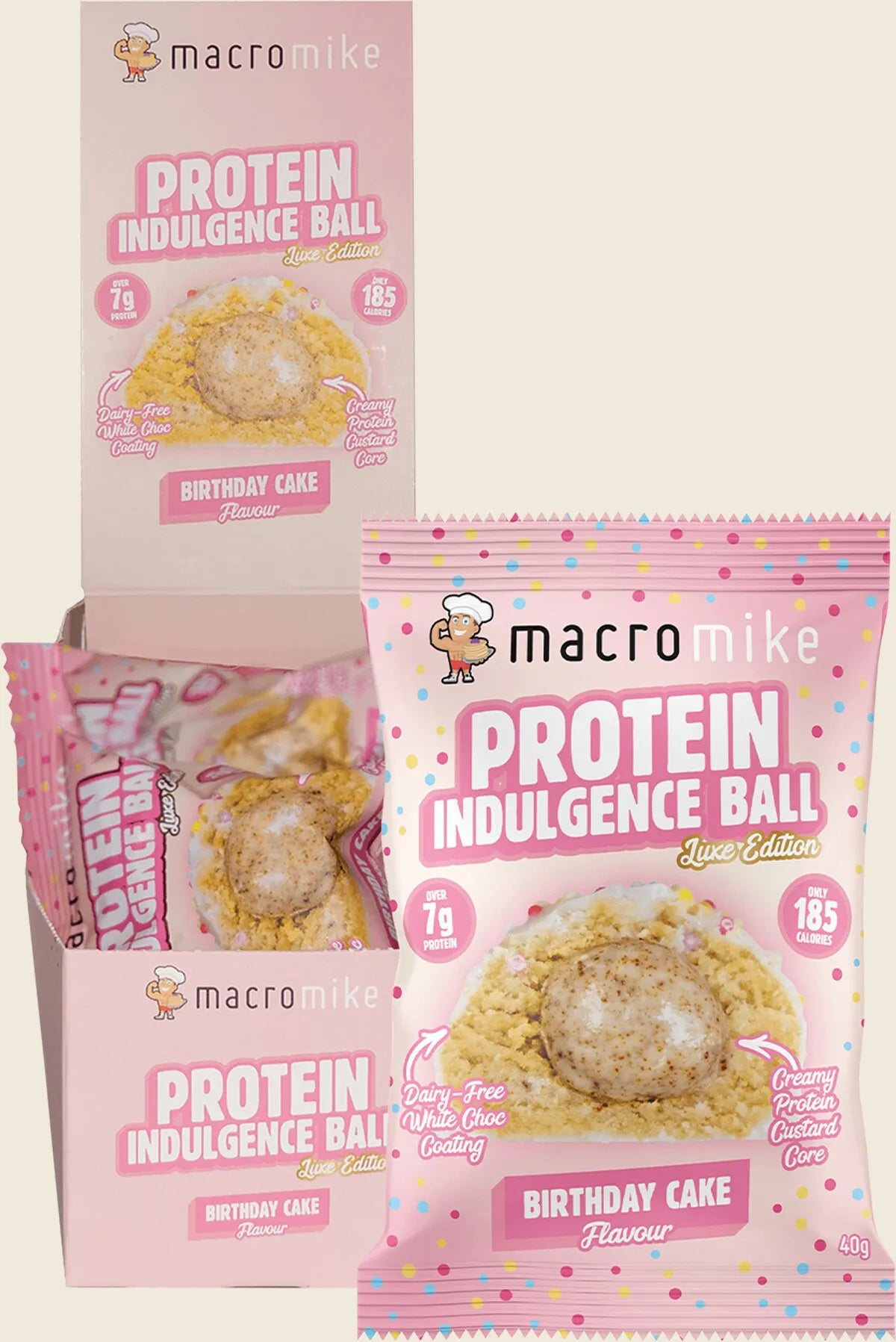 Protein Indulgence Ball Birthday Cake 12x40g