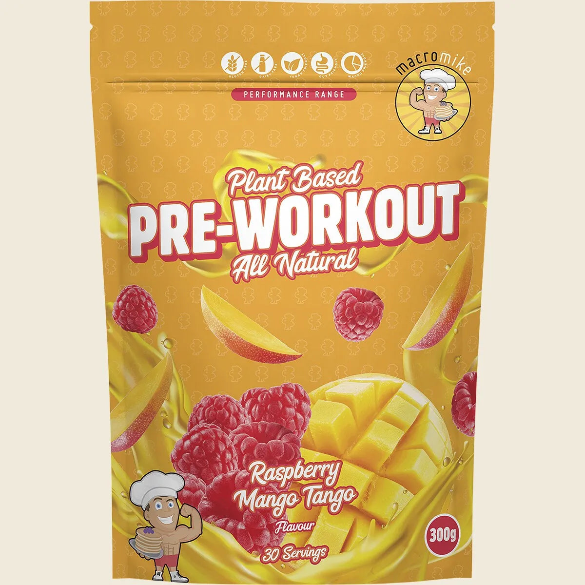 Plant Based Pre Workout Raspberry Mango Tango 300g