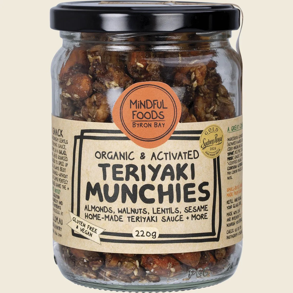 Teriyaki Munchies Organic & Activated 220g