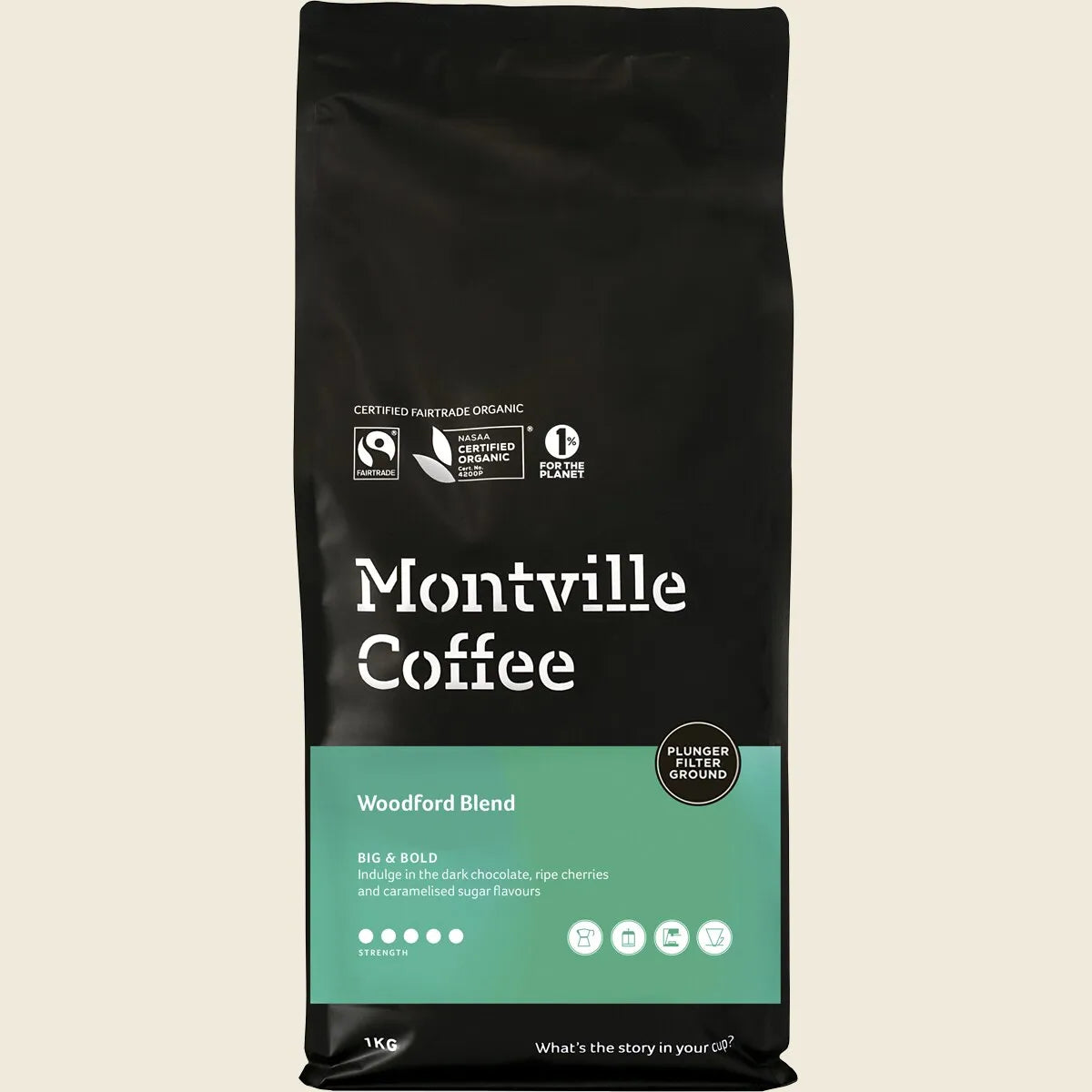 Coffee Ground Plunger Woodford Blend 1kg