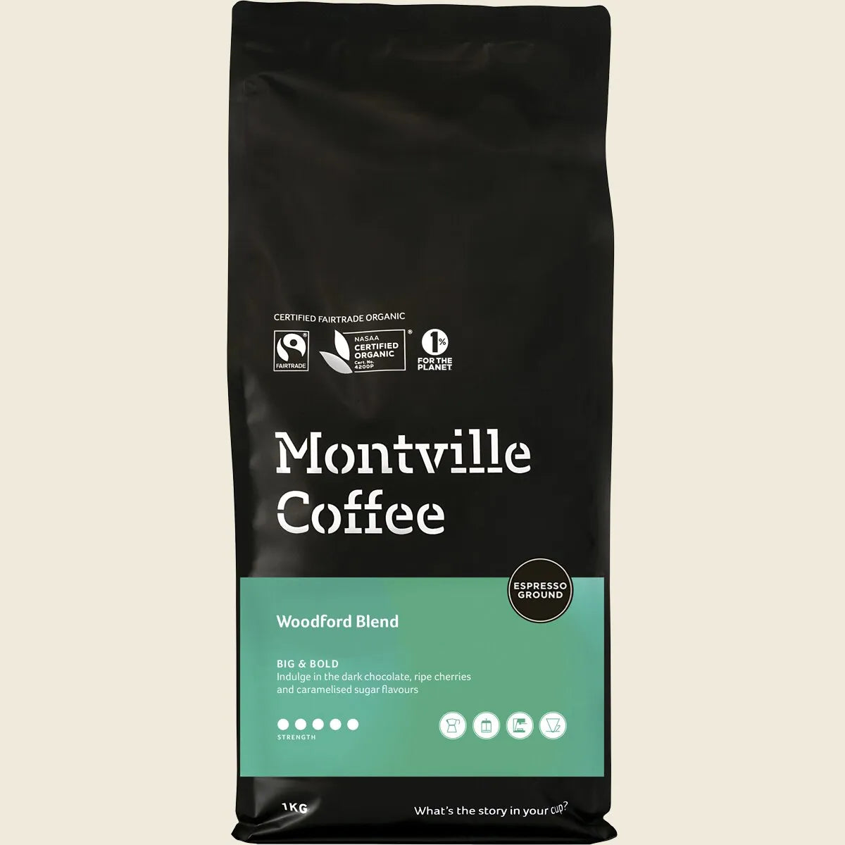 Coffee Ground Espresso Woodford Blend 1kg