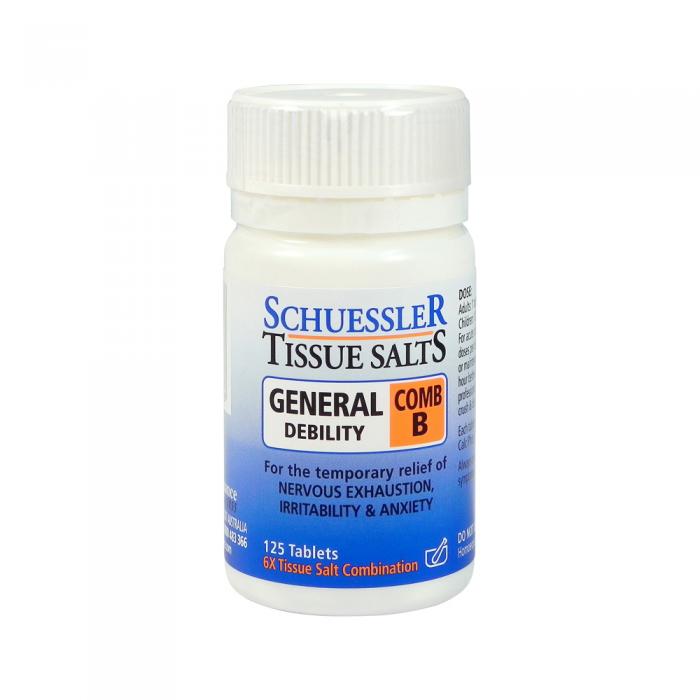 Martin & Pleasance Schuessler Tissue Salts Comb B (general Debility) 125t