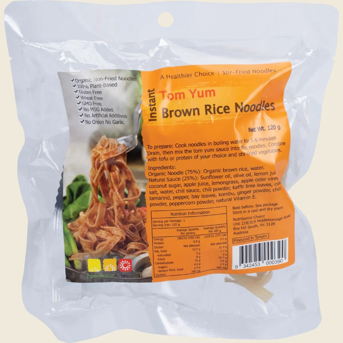 Instant Tom Yum Brown Rice Noodle Kit 120g