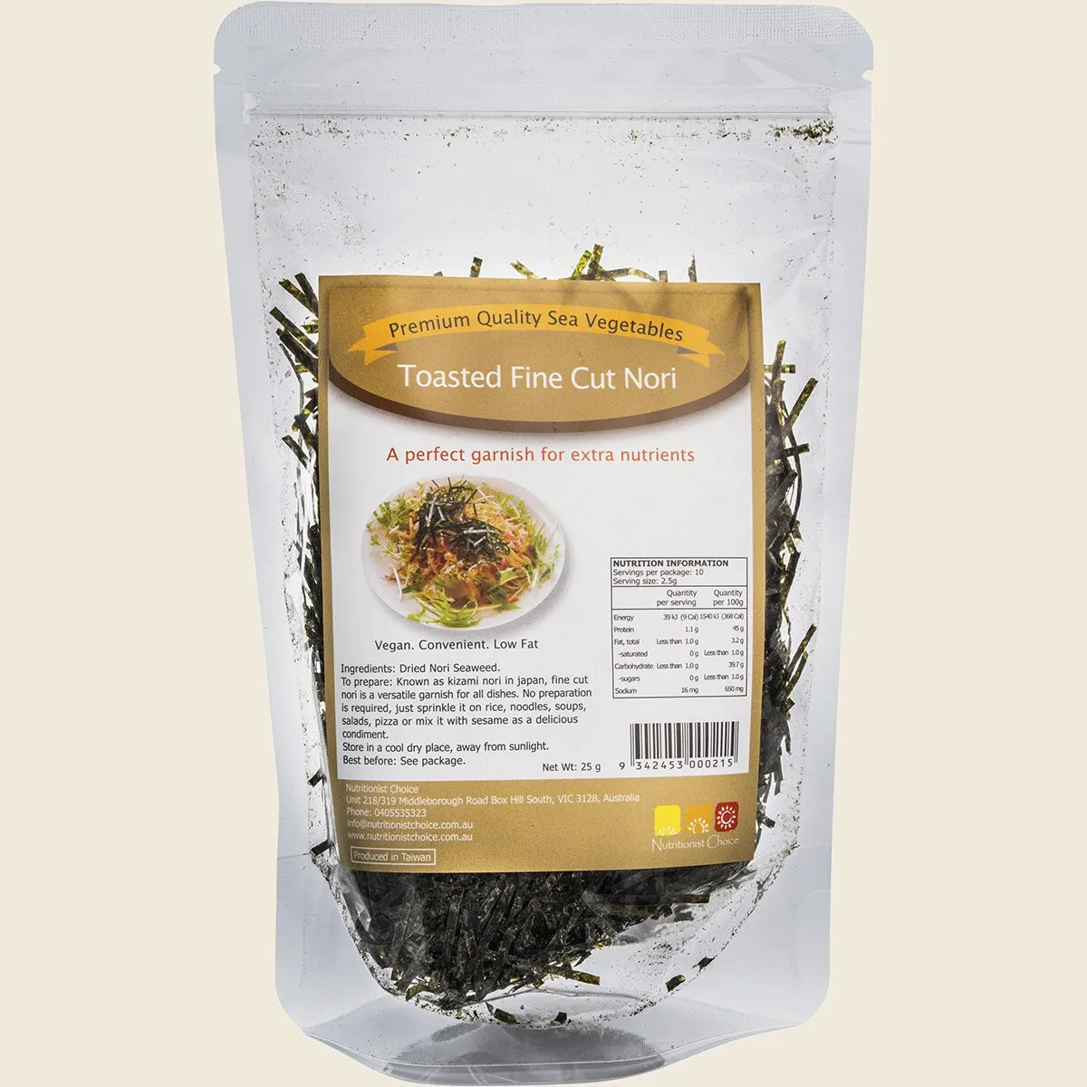 Sea Vegetables Toasted Fine Cut Nori 25g