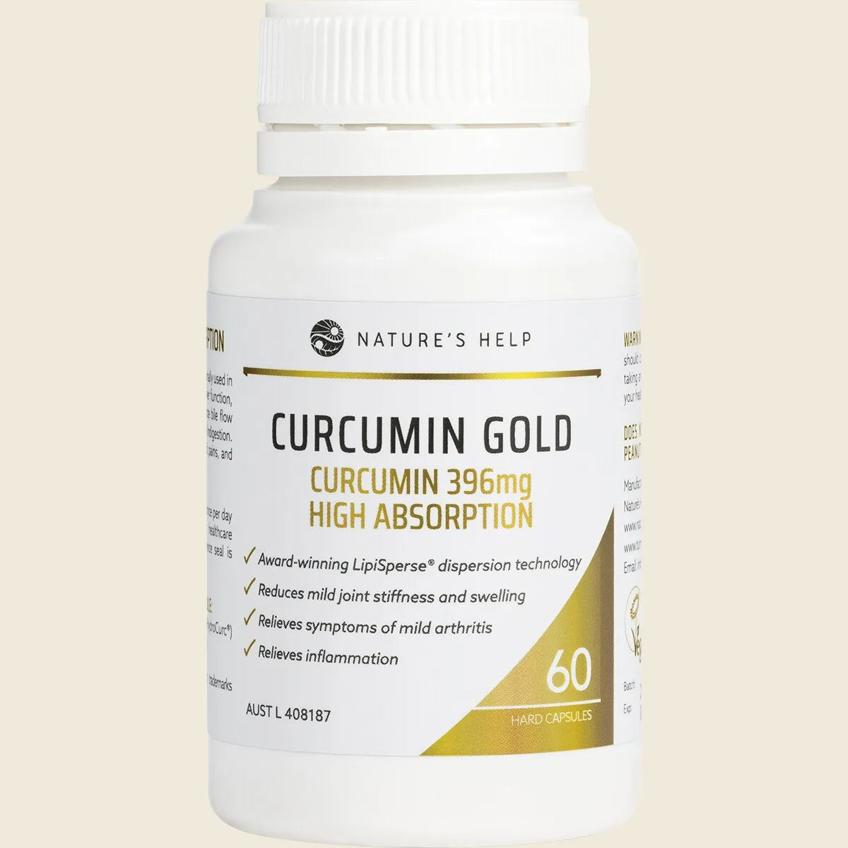 Curcumin Gold 396mg High Absorption Capsules 60 Caps