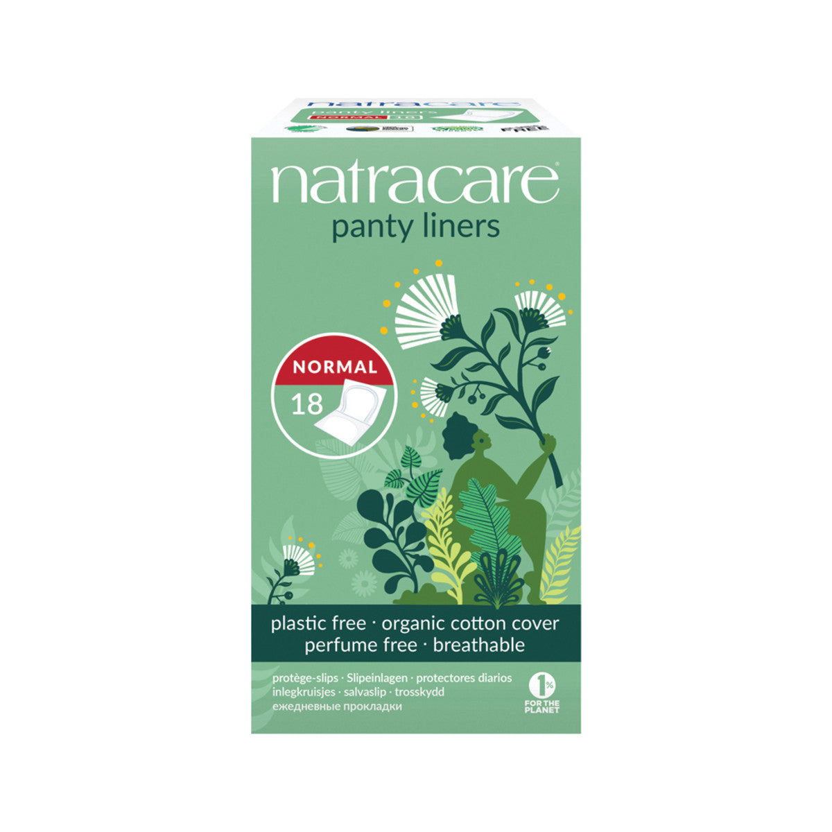 Natracare Panty Liners Normal With Organic Cotton Cover X 18 Pack