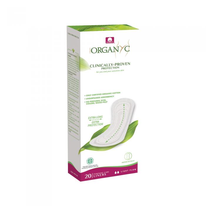 Organyc Organic Liners (flat) Extra Long Light Flow X 20 Pack
