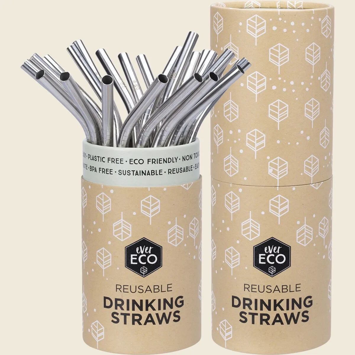 Stainless Steel Straws Bent Counter Display x25