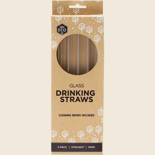 Glass Straws Straight 4pk