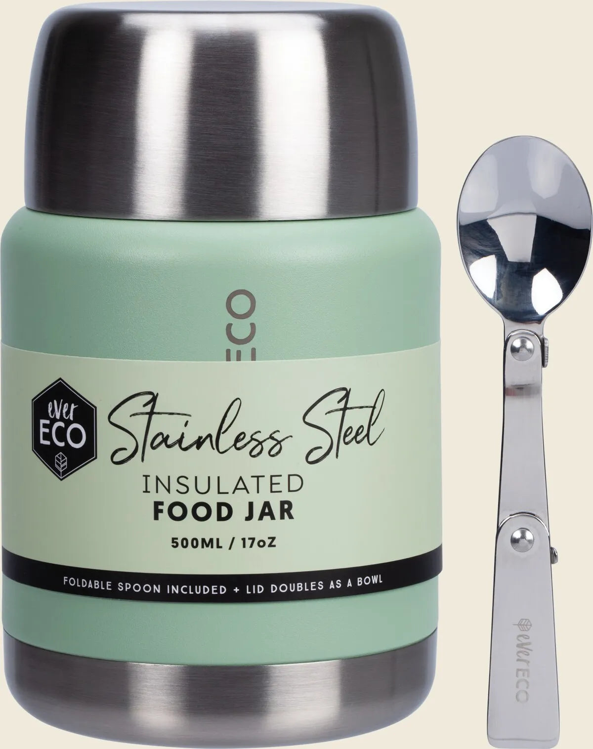 Insulated Stainless Steel Food Jar Sage 500ml