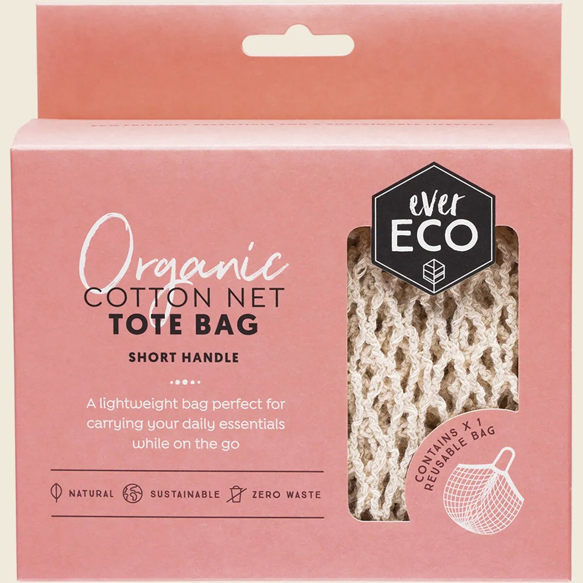 Tote Bag Short Handle Organic Cotton Net