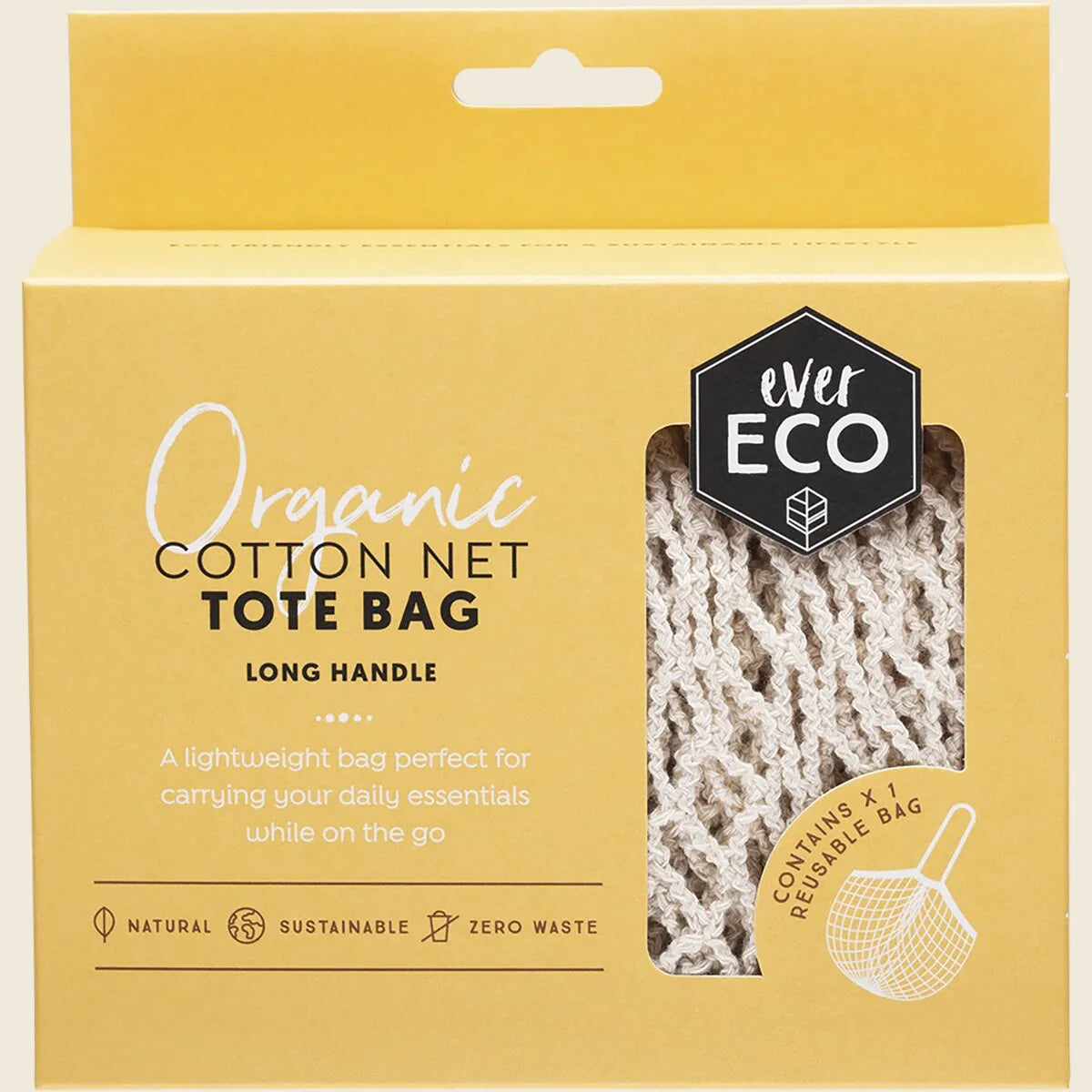 Tote Bag Long Handle Organic Cotton Net