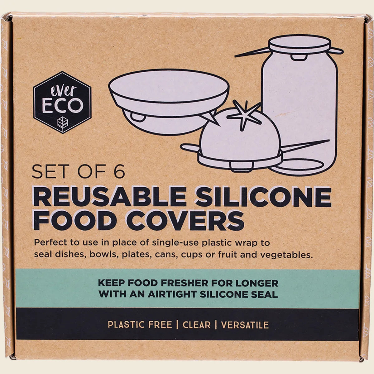 Reusable Silicone Food Covers 6pk
