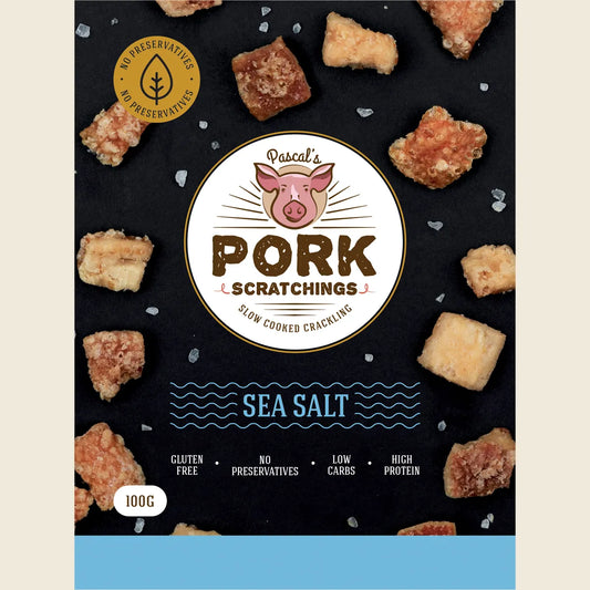 Slow Cooked Crackling Sea Salt 100g