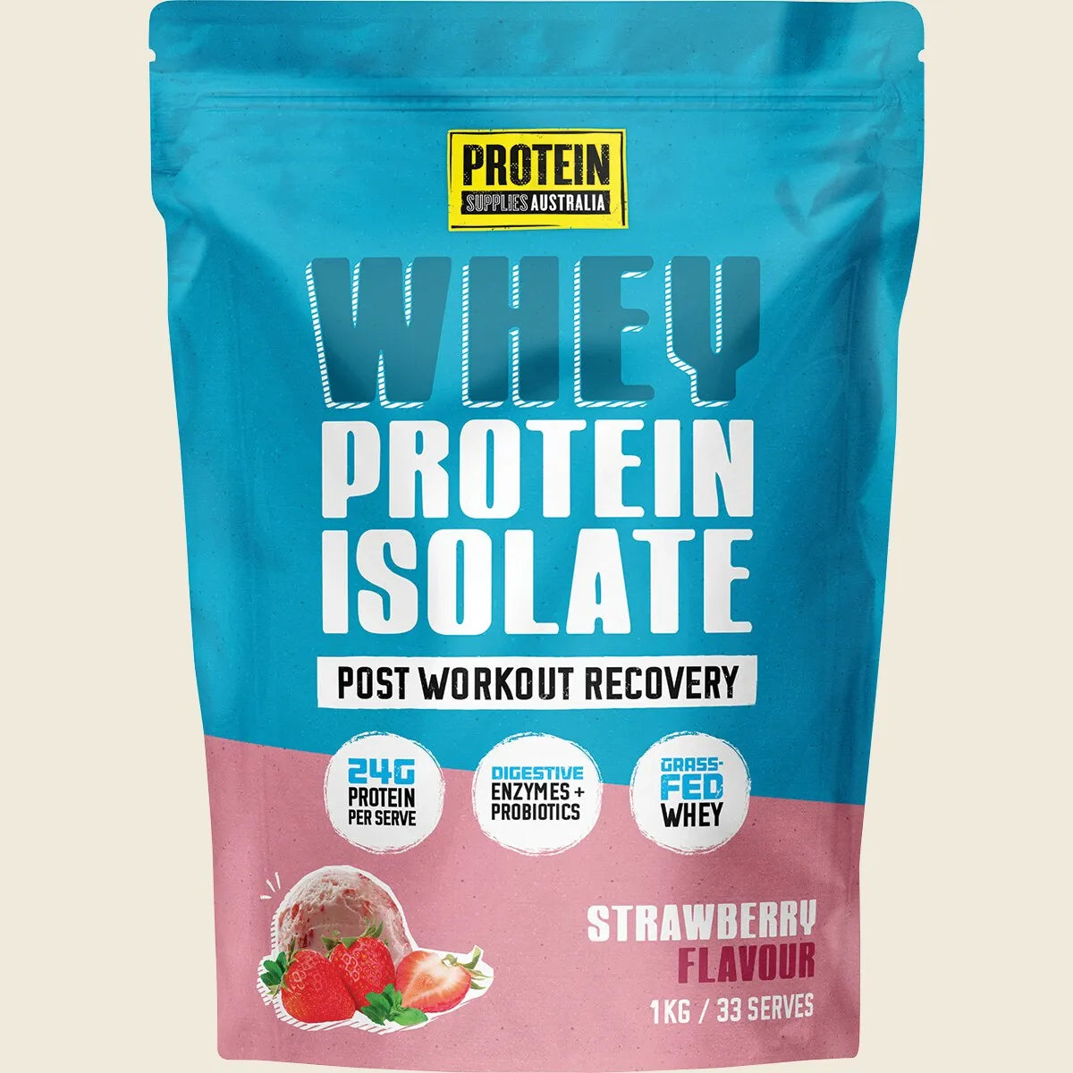 WPI Whey Protein Isolate Strawberry 1kg