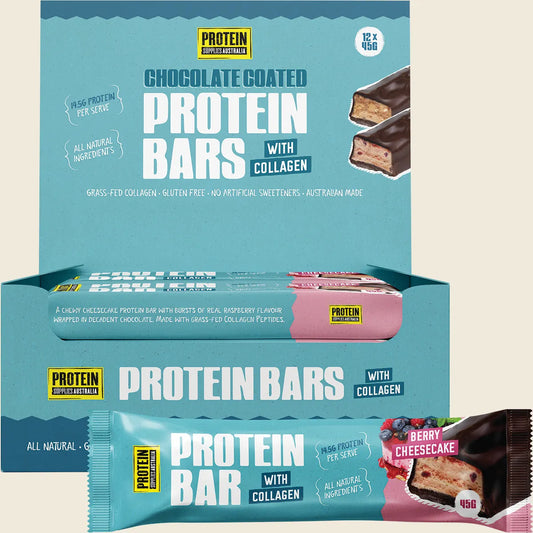 Protein Bar with Collagen Berry Cheesecake 12x45g