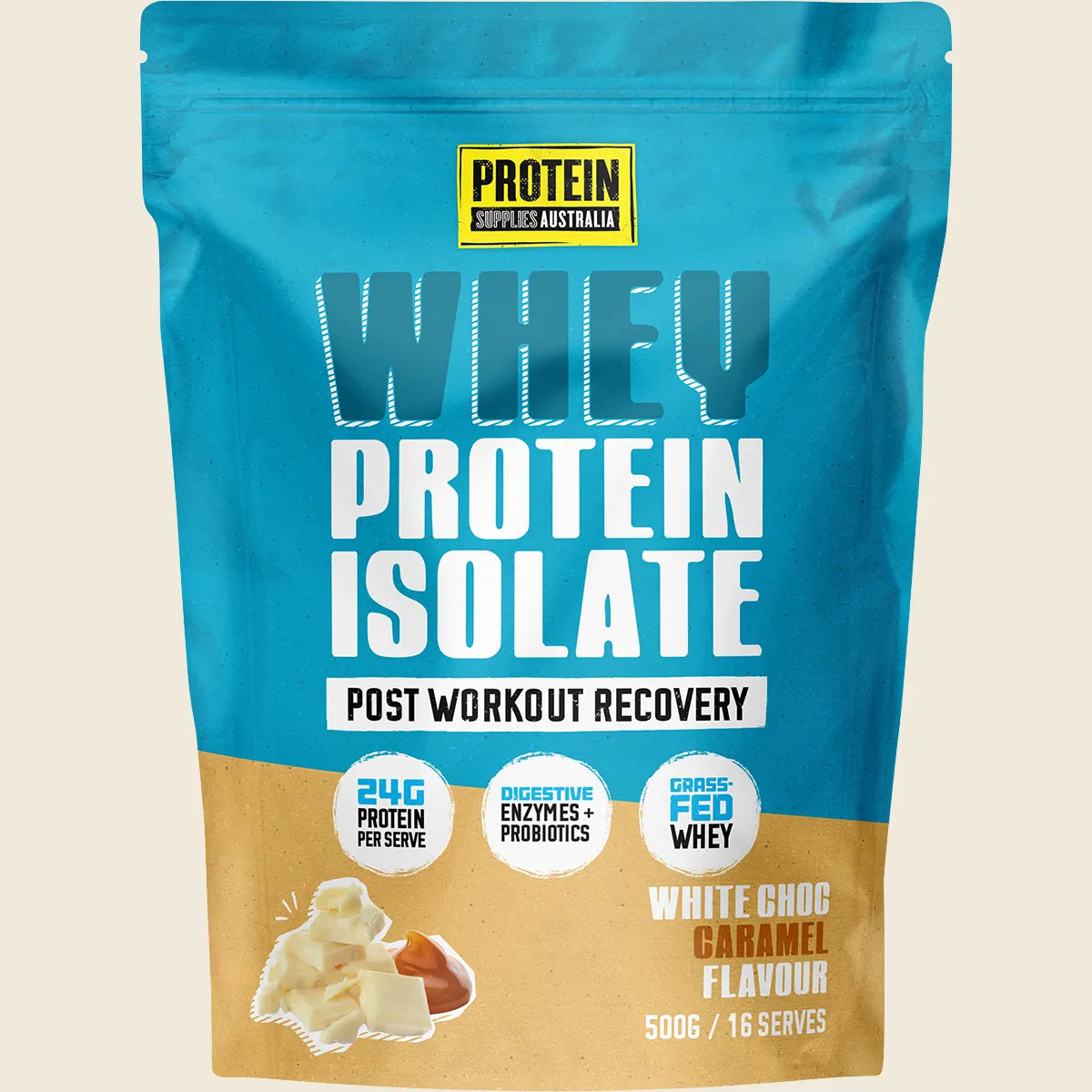 WPI Whey Protein Isolate White Choc Caramel 500g