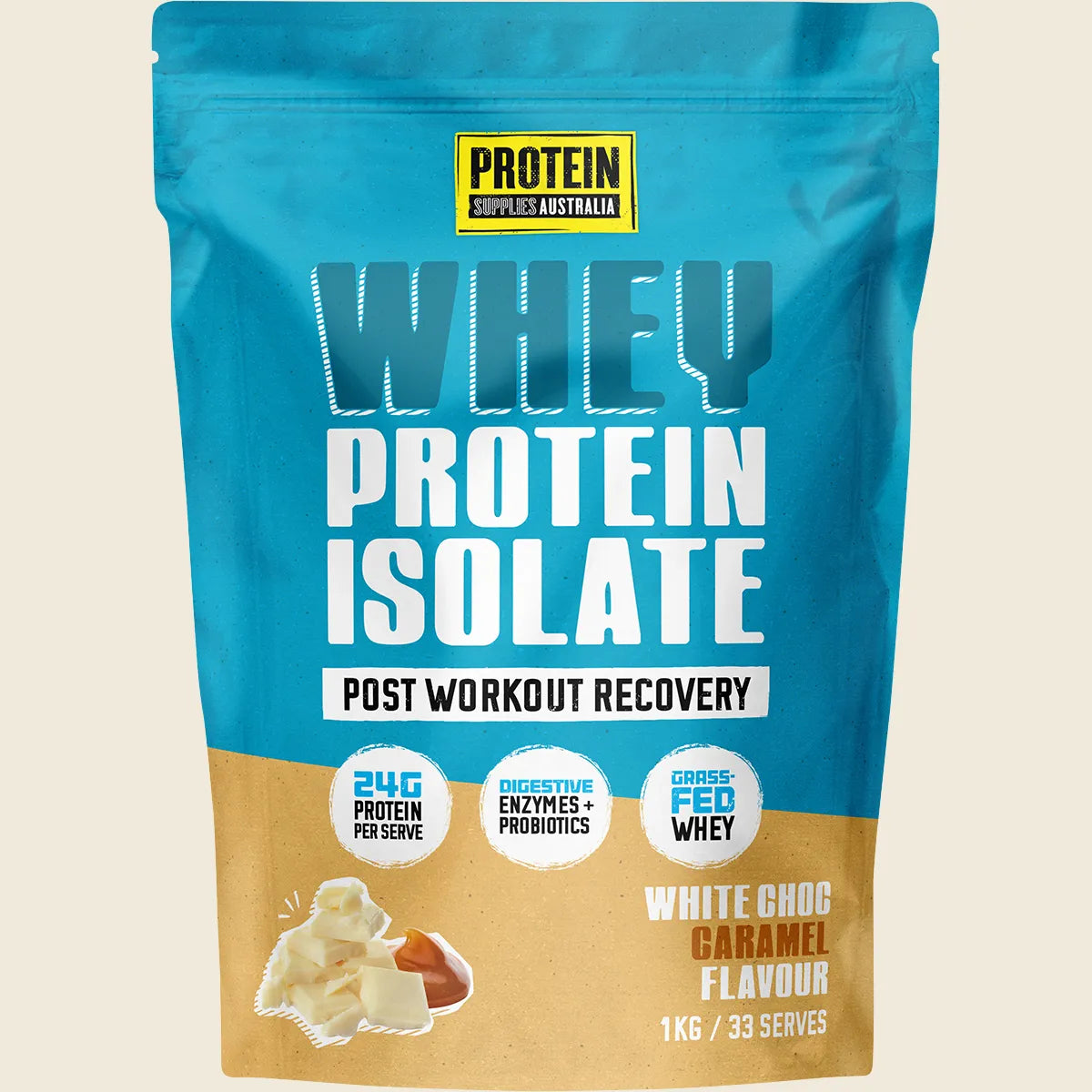 WPI Whey Protein Isolate White Choc Caramel 1kg