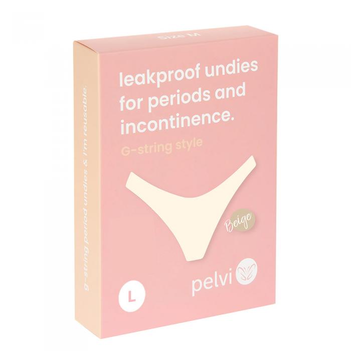 Pelvi Leakproof Underwear G-string Beige L  Sell Through