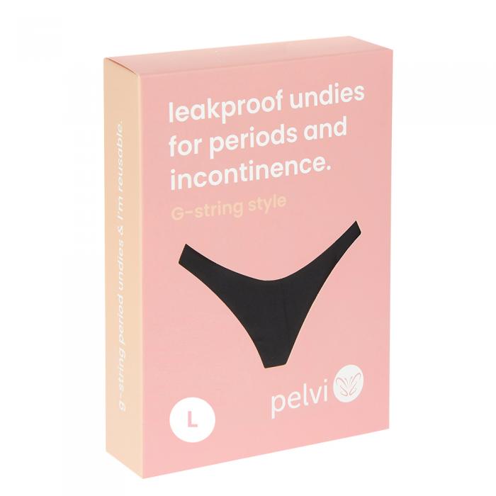 Pelvi Leakproof Underwear G-string Black L