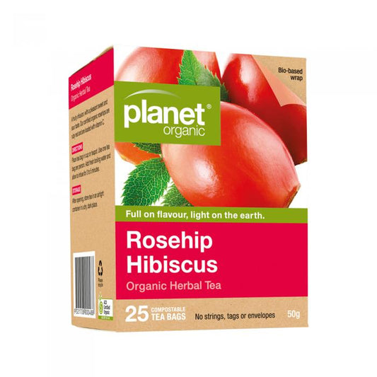 Planet Organic Organic Herbal Tea Rosehip Hibiscus X 25 Tea Bags