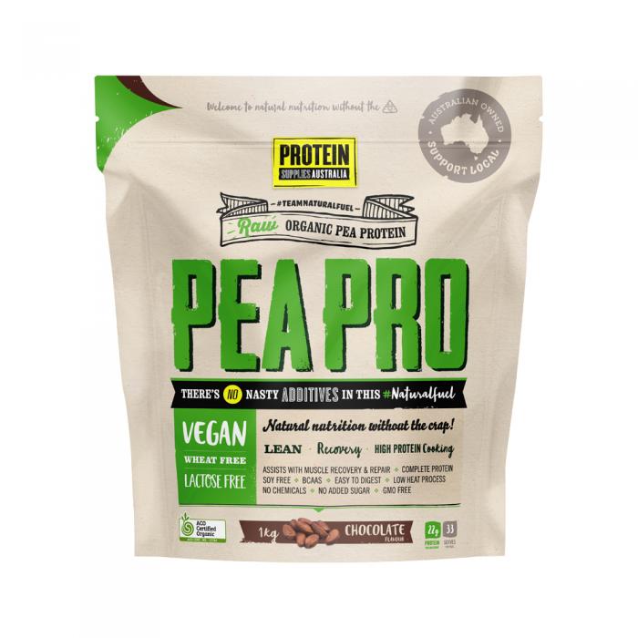 Protein Supplies Australia Organic Pea Protein Isolate Chocolate 1kg