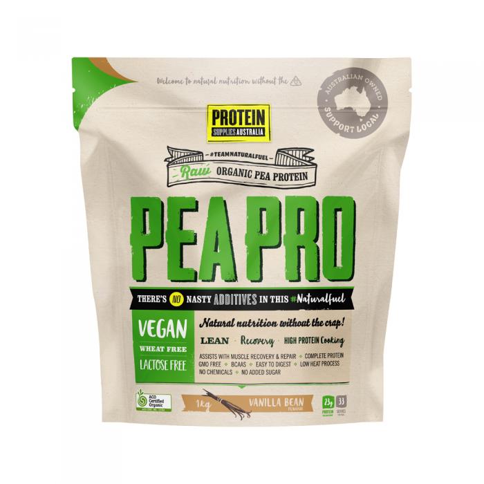 Protein Supplies Australia Organic Pea Protein Isolate Vanilla Bean 1kg