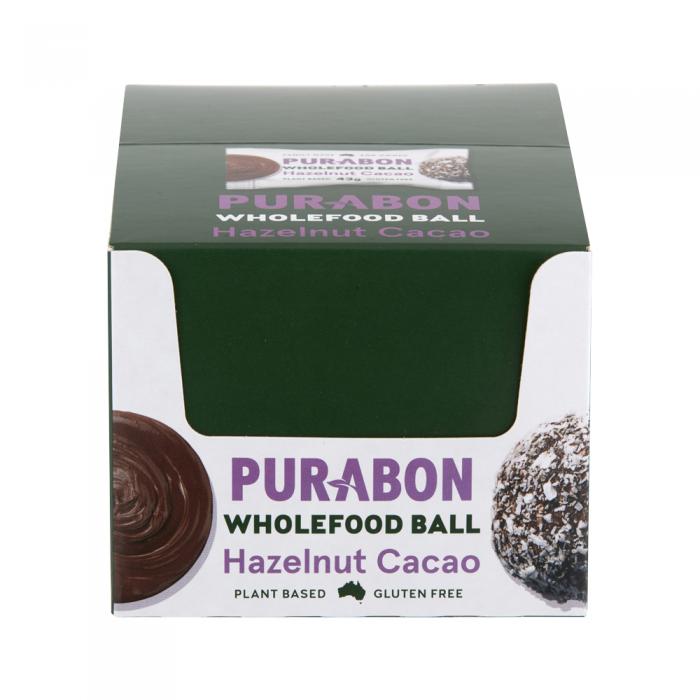 Purabon Wholefood Balls Hazelnut Cacao 43g X 12 Display