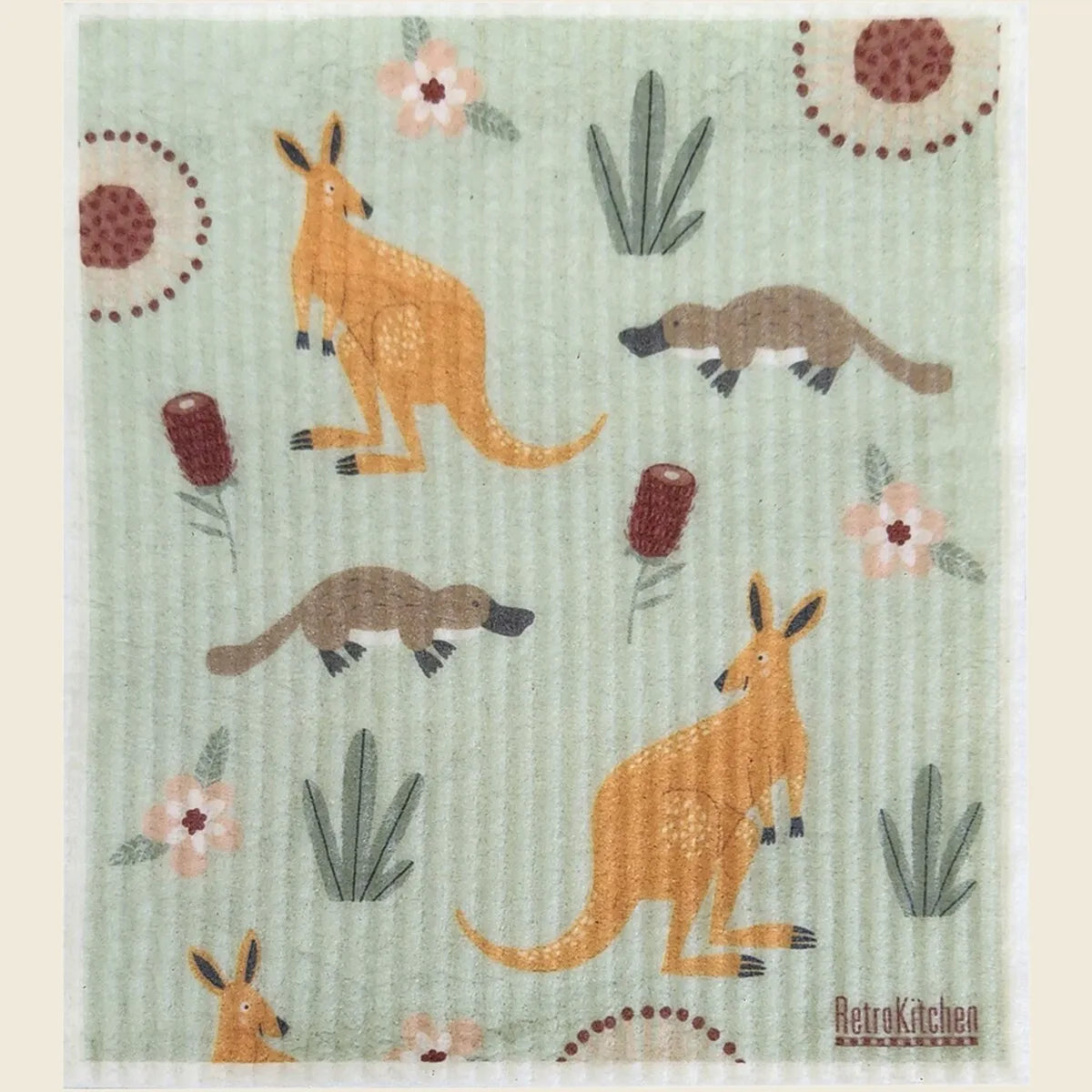 100% Compostable Sponge Cloth Kangaroos