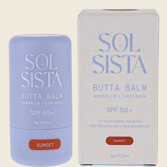 Sol Sista Collective Butta Balm SPF50+ Mineral Lip & Cheek Balm Sunset 8g