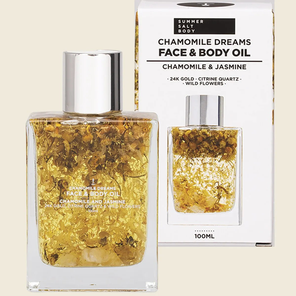 Face & Body Oil 24K Gold Chamomile Citrine Quartz 100ml