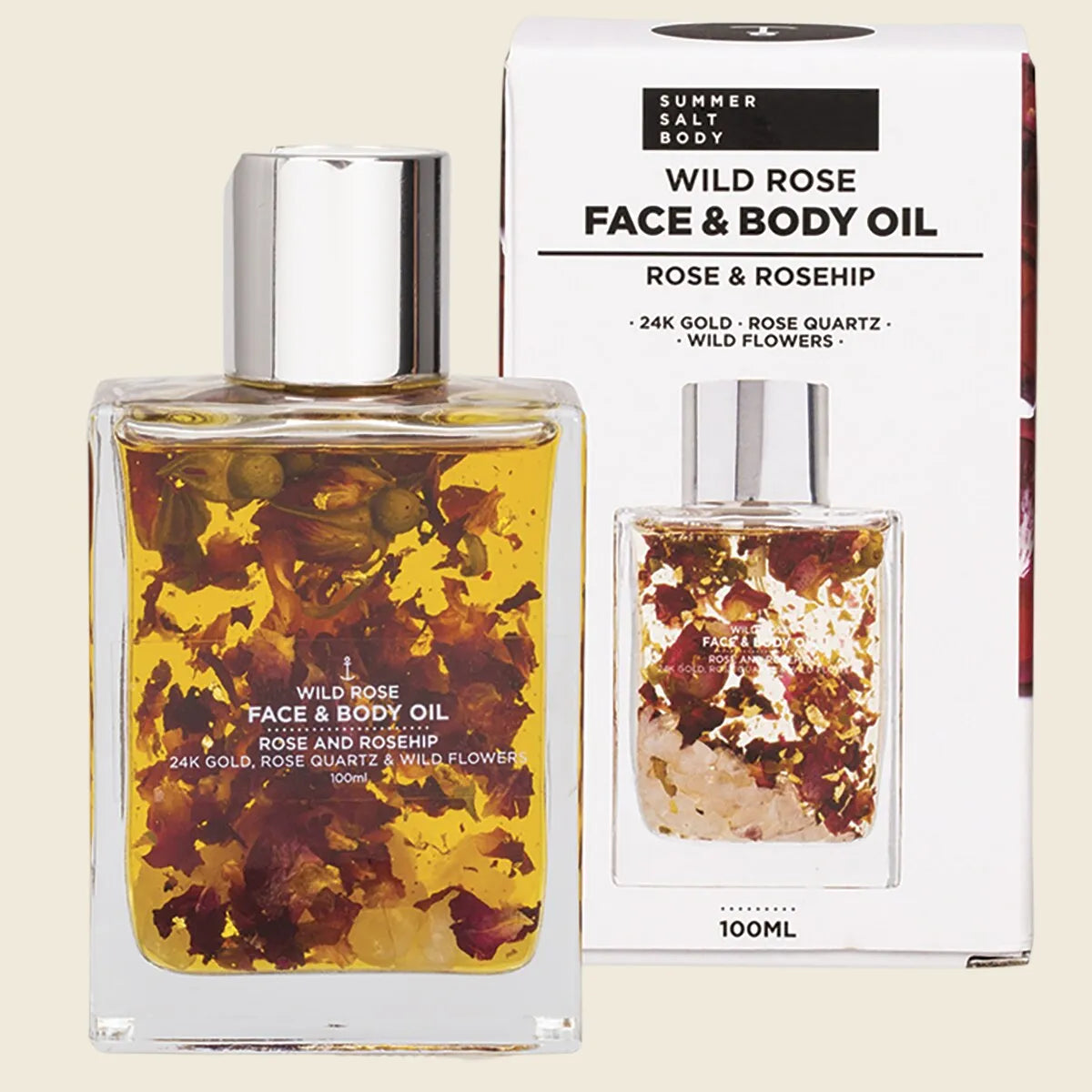 Face & Body Oil 24K Gold Wild Rose Rose Quartz 100ml