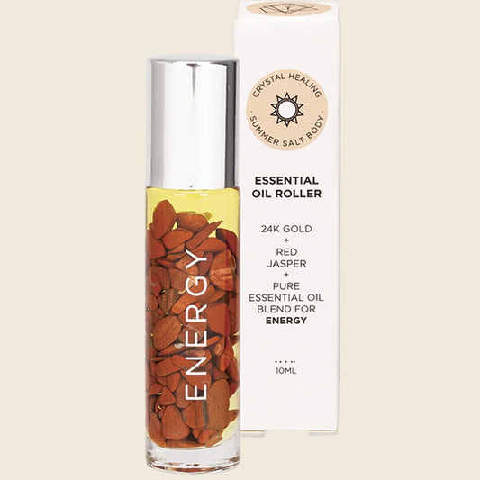 Essential Oil Roller 24K Gold Energy Red Jasper 10ml