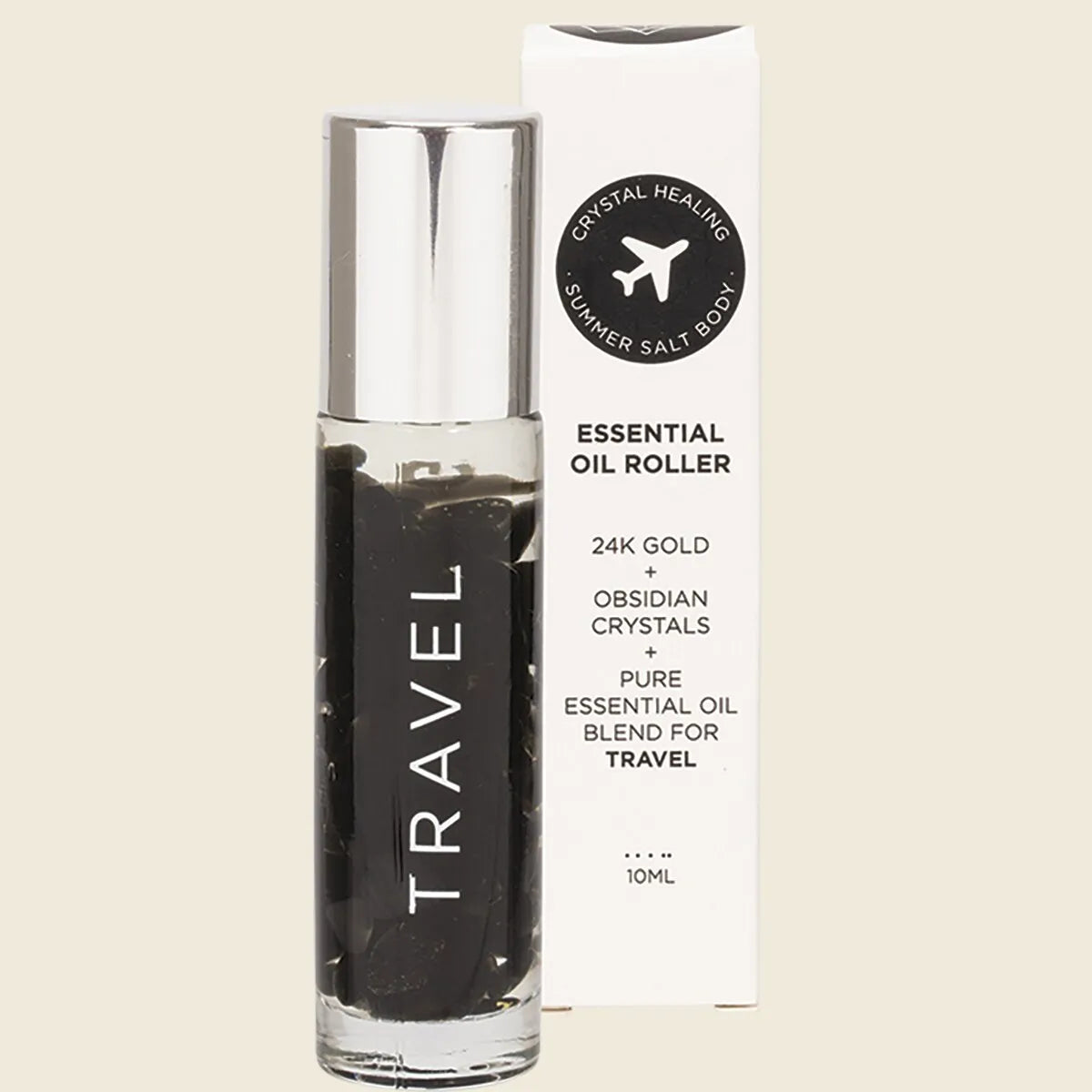 Essential Oil Roller 24K Gold Travel Obsidian 10ml