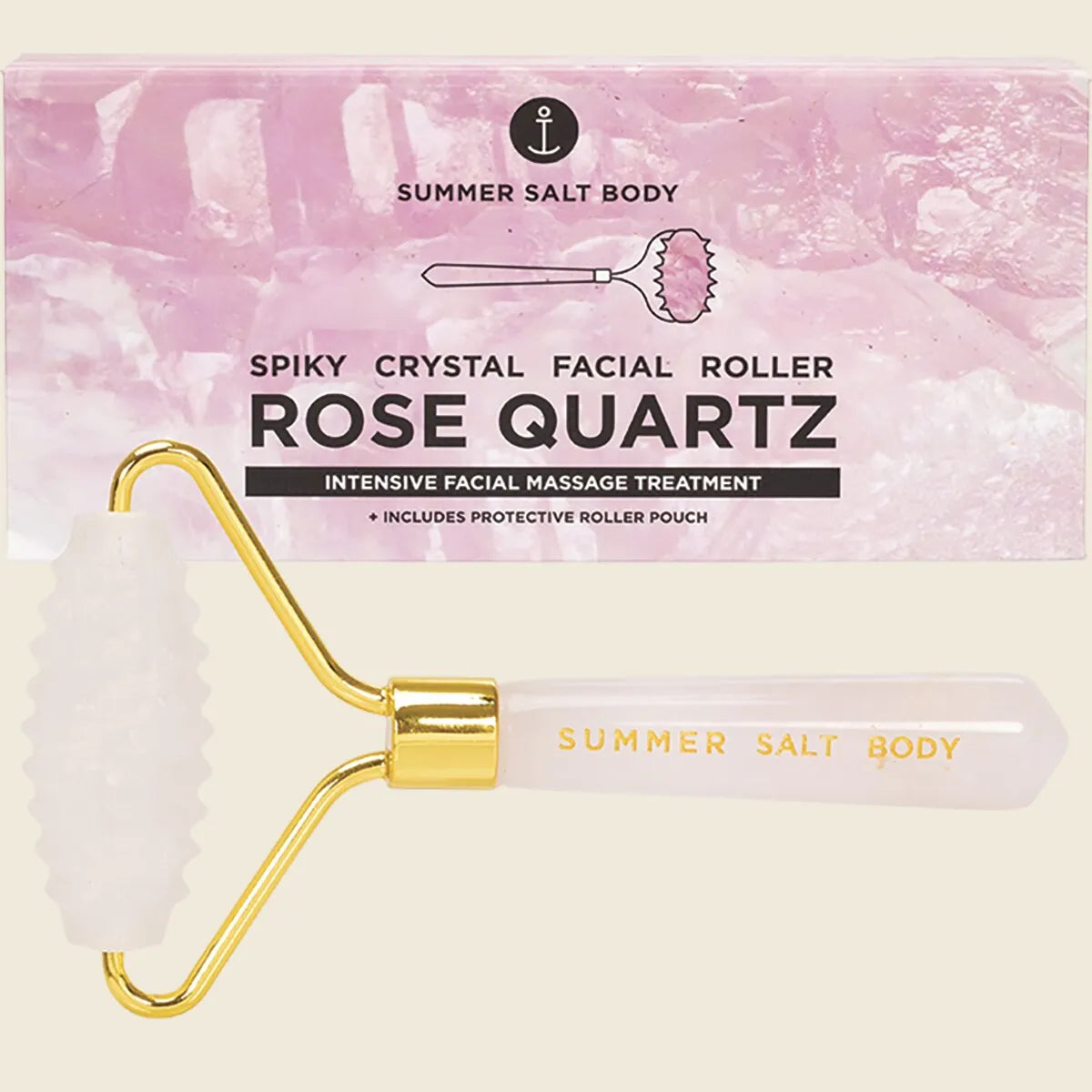 Spiky Crystal Facial Roller Rose Quartz