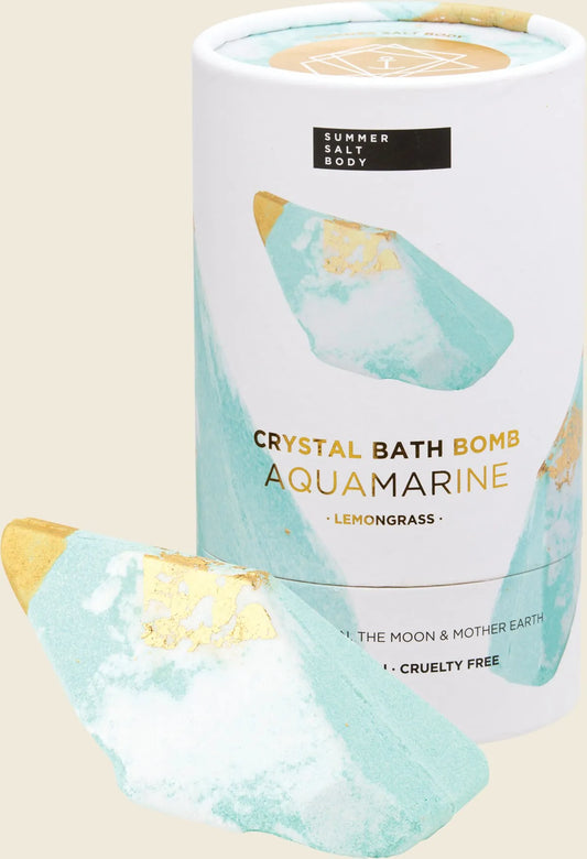 Crystal Bath Bomb Aquamarine Lemongrass 110g