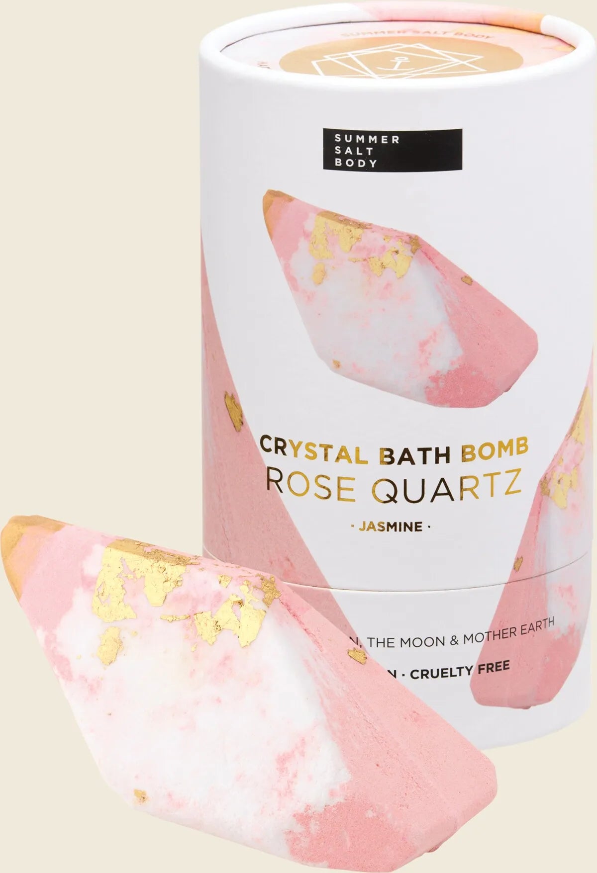 Crystal Bath Bomb Rose Quartz Jasmine 110g