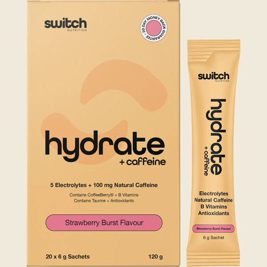 Hydrate + Caffeine Sachets Strawberry Burst 20x6g