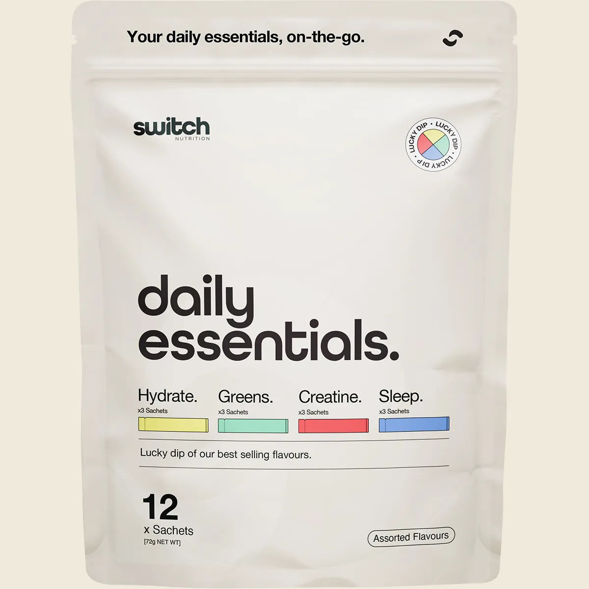 Daily Essentials Sachets Hydrate Greens Creatine Sleep 12pk