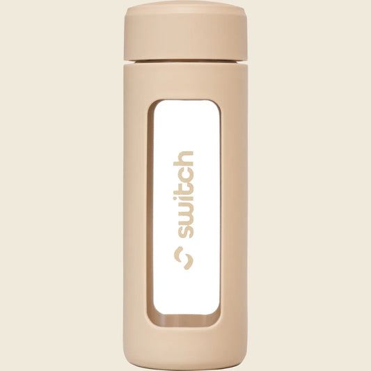 Glass Water Bottle with Tea Strainer 460ml