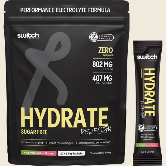 Switch Nutrition Perform Hasta Hydrate Sugar Free Kiwi Watermelon 20x8.5g