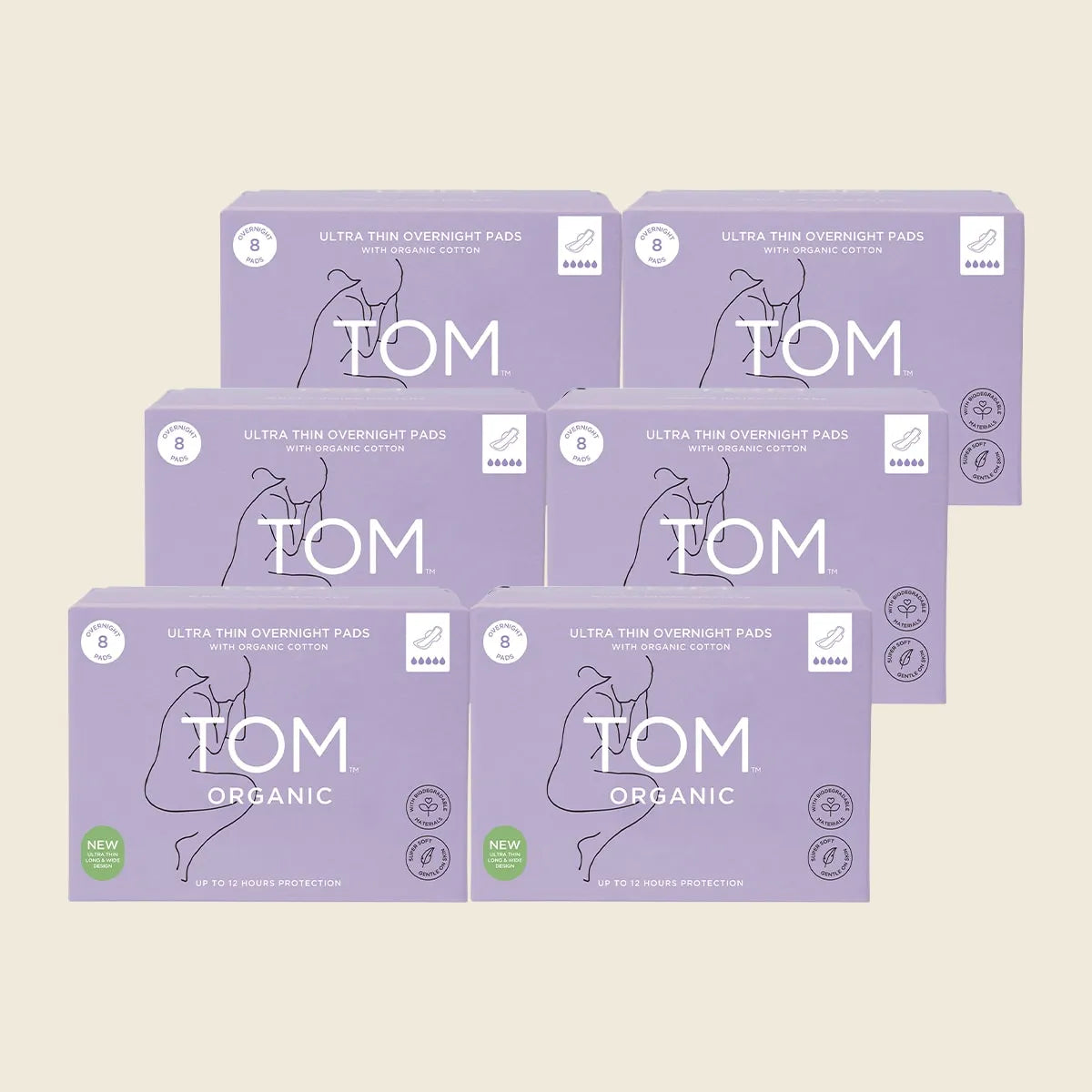 Pads Ultra Thin Overnight 6x8pk