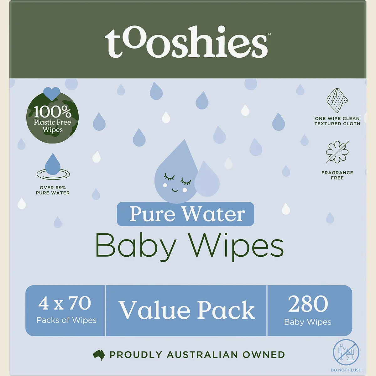 Pure Water Baby Wipes Value Pack 4x70pk