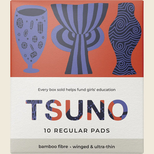 Natural Bamboo Pads Regular Winged & Ultra Thin 10pk