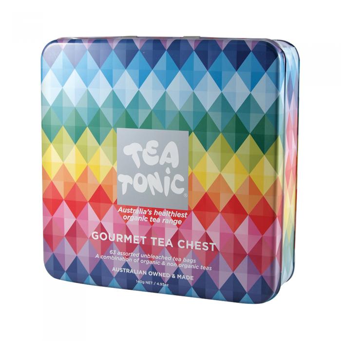 Tea Tonic Gourmet Tin Tea Chest Deluxe X 60 Tea Bags