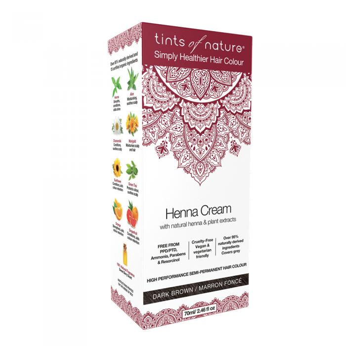 Tints Of Nature Henna Cream (semi-permanent Hair Colour) Dark Brown 70ml