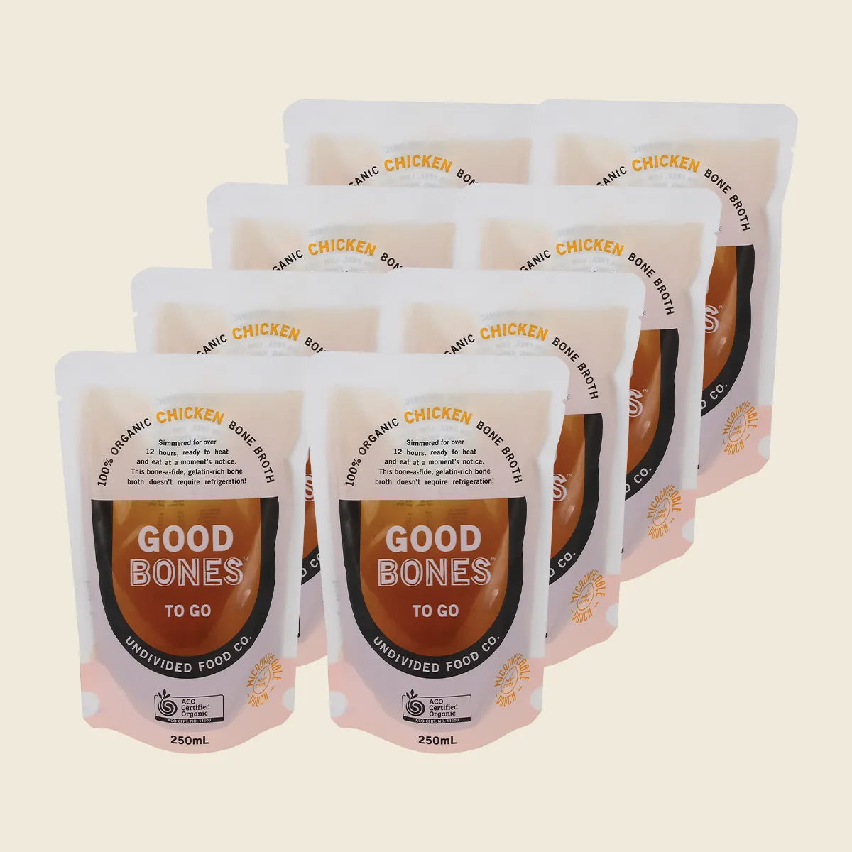 Good Bones 100% Organic Chicken Bone Broth 8x250ml