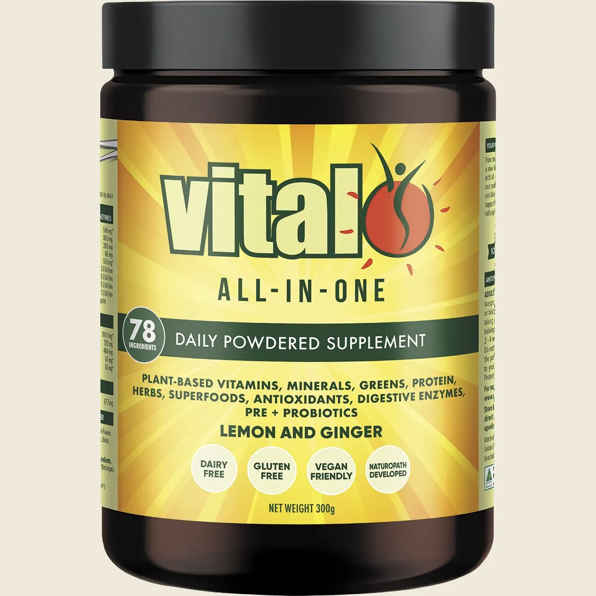 Vital All-In-One Daily Supplement Lemon & Ginger 300g