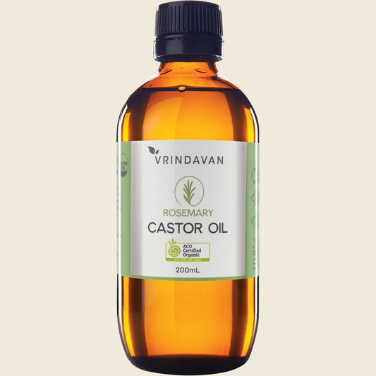 Castor Oil and Rosemary Amber Glass Bottle 200ml
